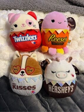 Squishmallows Candy-Themed Plush Set - Red, Pink, Orange, Brown, White